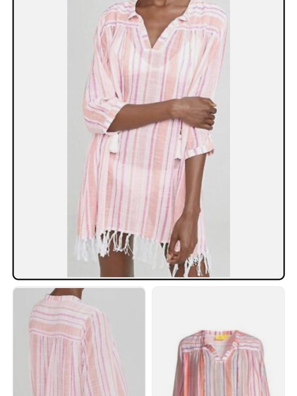 NWT roller rabbit xs Hampton tunic pink white
